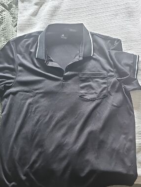 Men's Black Polo Shirt with Chest Pocket